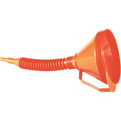 Funnel with Strainer and Flexible Tube, Orange
