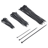 Kabelbinder-Set, schwarz 75-teilig