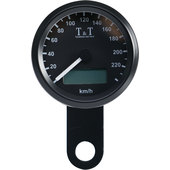 T&T Tachometer 48mm, elektronisch, schwarz