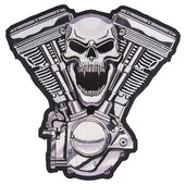 Sew-On Badge - Skull V-Twin Size: 29,5 x 29,0cm