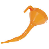 Entonnoir avec filtre et tuyau flexible, orange
