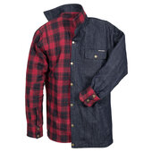 King Kerosin Denim/Check Reversib. Shirt