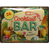 Plaque en métal rétro Cocktail Bar Dimensions : 40x30cm