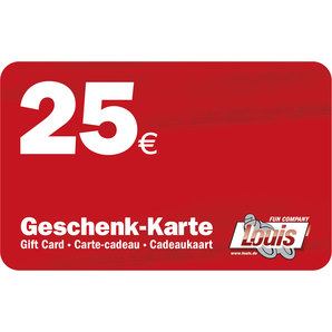 25,- Euro Geschenkkarte kaufen | Louis Motorrad & Feizeit