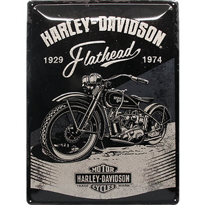 Met. wandbord Harley-Davidson 'Flathead'
