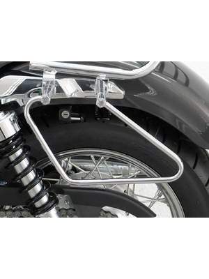Hlyjoon Silver Motorrad Satteltasche Stützstangen Halterungen Edelstahl Moto Satteltasche Stütze Seitenhalterung Universal 