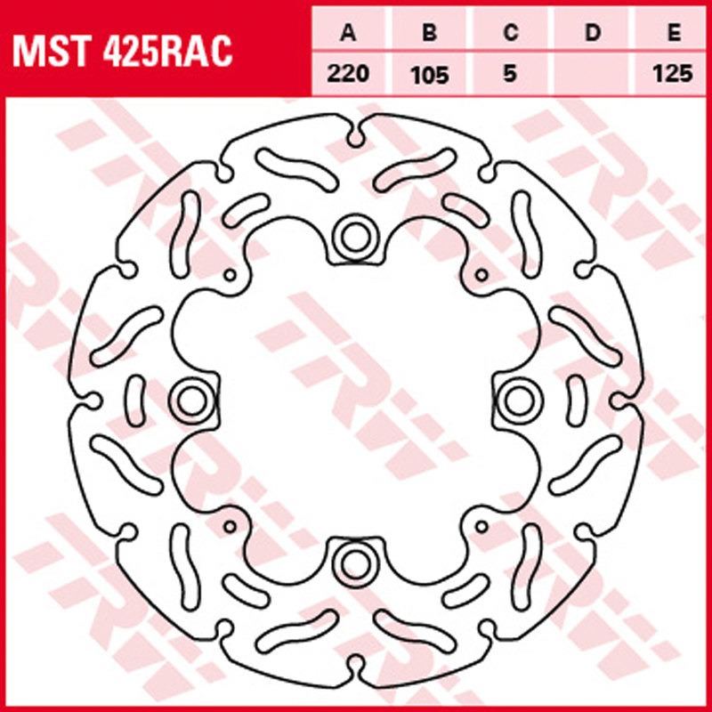 TRW Disque de frein arrière RAC DESIGN mst386rac avec ABE