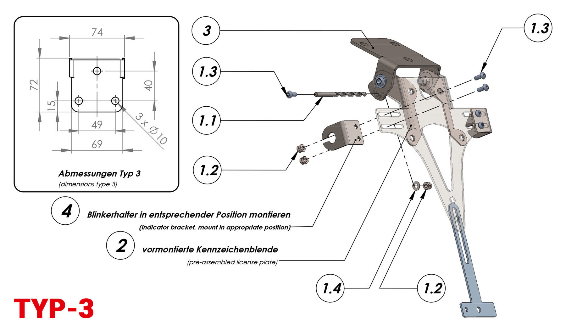 Buy LICENSE PLATE HOLDER Universal, Adjustable, Black Louis