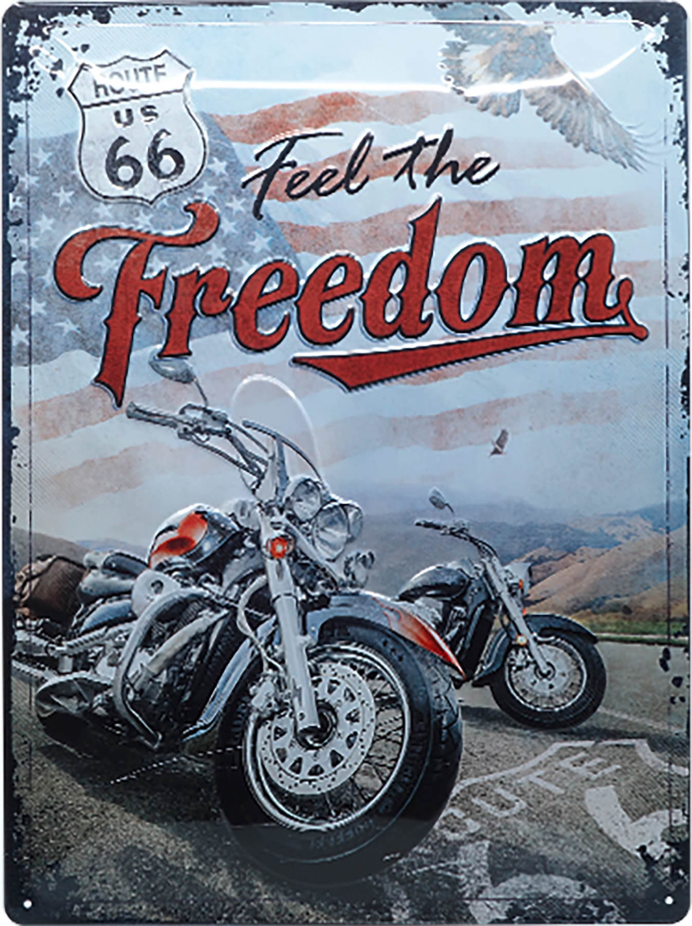 Blechschild Spruch Sprüche Motorrad Biker Route 66 USA Nostalgie Retro Freund