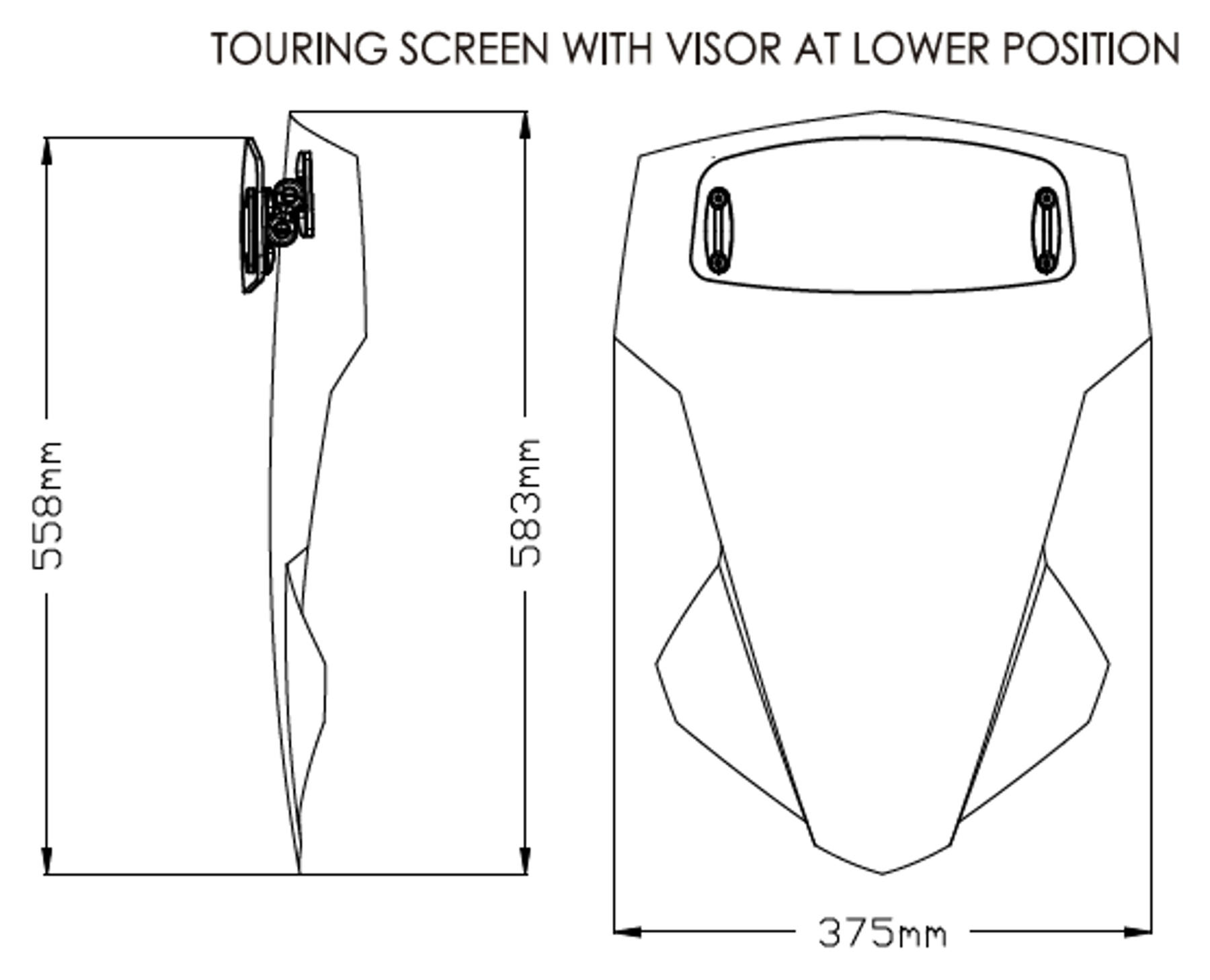 Puig Tourenscheibe Getönt | Verstellbarer Spoiler | Für Motorrad & Touring