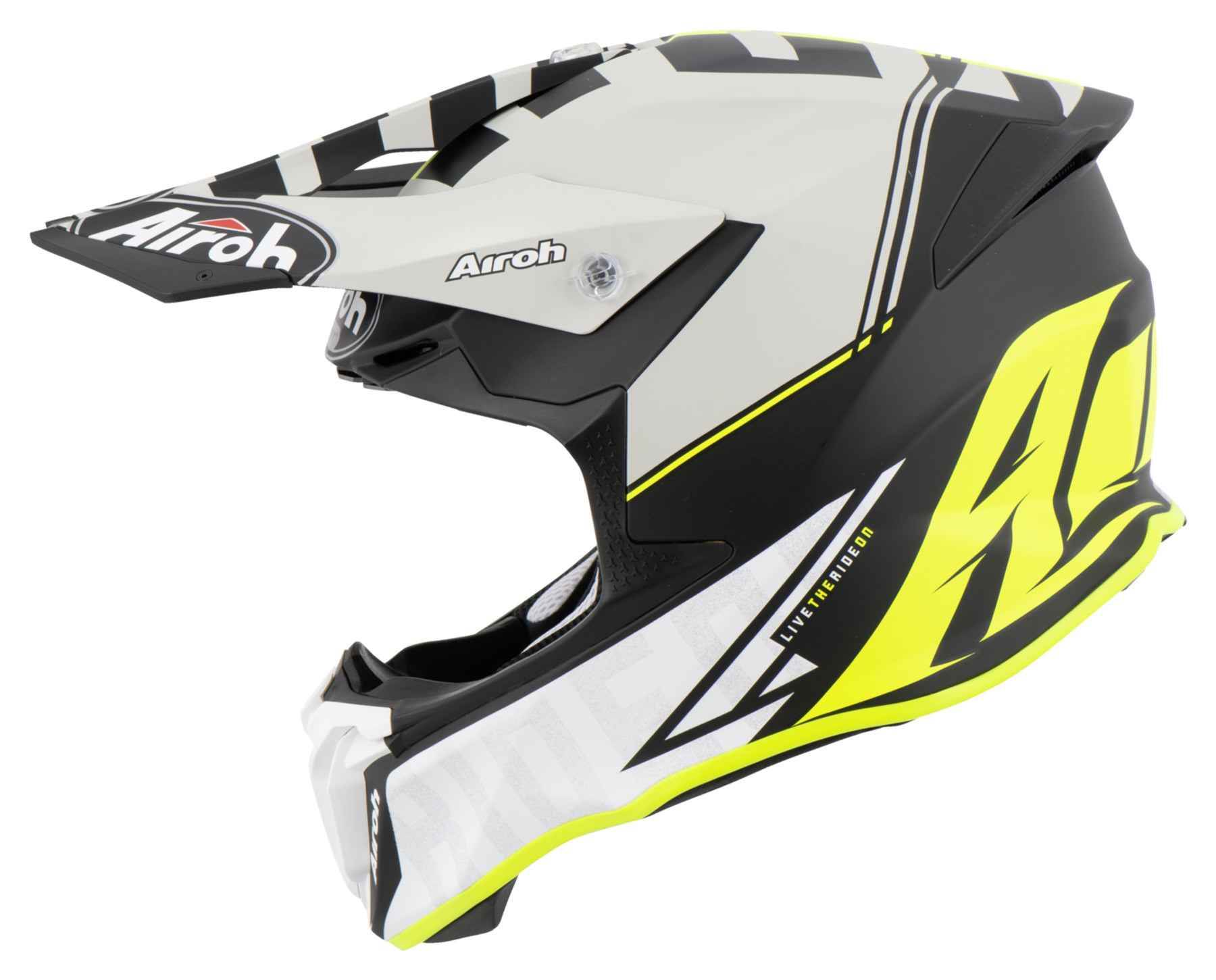 Airoh Twist 2.0 Tech Yellow Matt Off-Road Motocross ATV Quad Dirt Bike Helmet 
