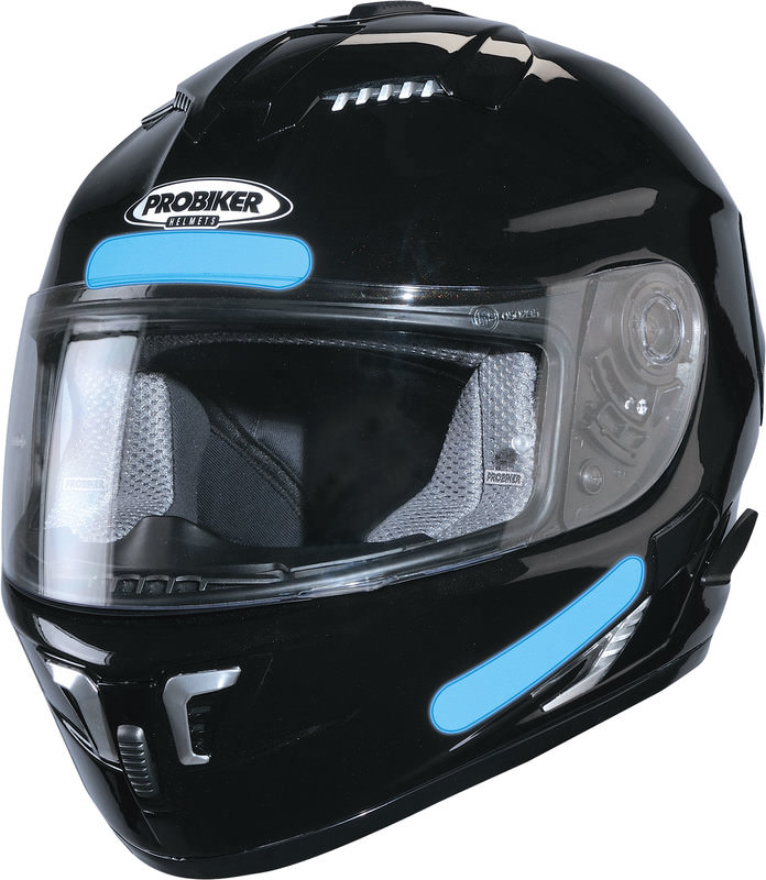 8 Adesivi ovale riflettente per casco da moto 9x2 cm 