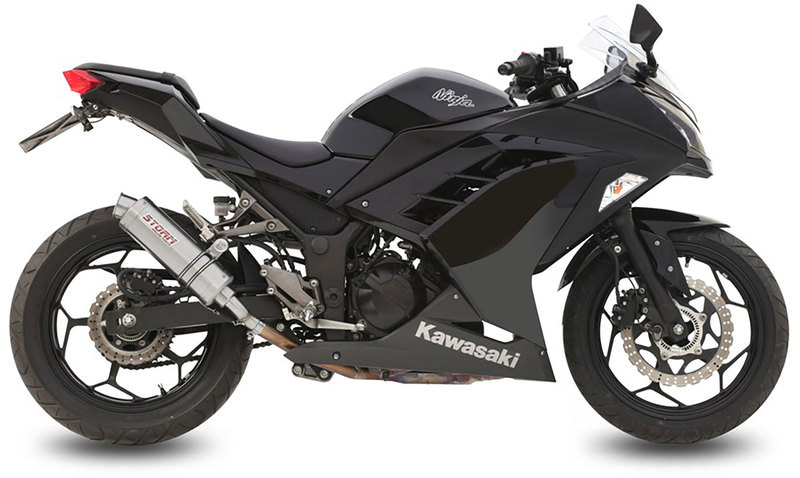 Pot déchappement Storm by Mivv 74.S.014.LXSB Gp noir acier inoxydable homologué 